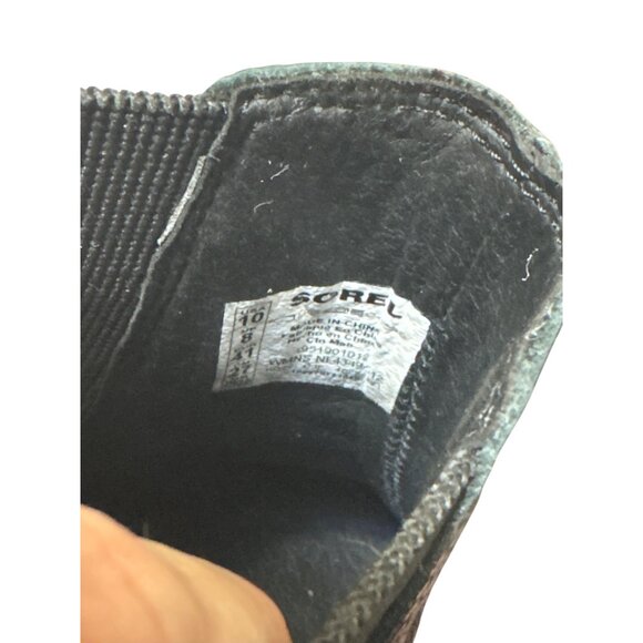 Sorel Womens Kinetic Conquest Heeled Boots Size 10 Black & Pink Snake-Embossed L - Picture 7 of 7